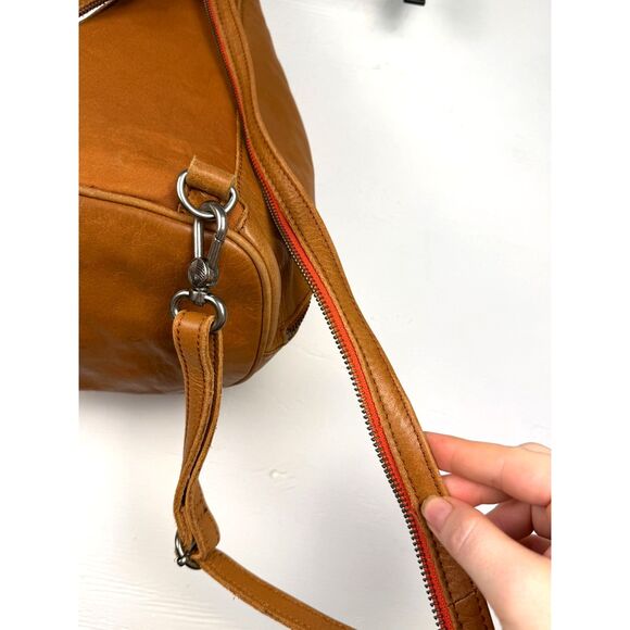 The Sak Leather Convertible Backpack Sling Bag Tan Brown Zip Closure Boho Purse - Picture 7 of 16